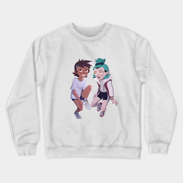 Owl girls Crewneck Sweatshirt by LanxiArts